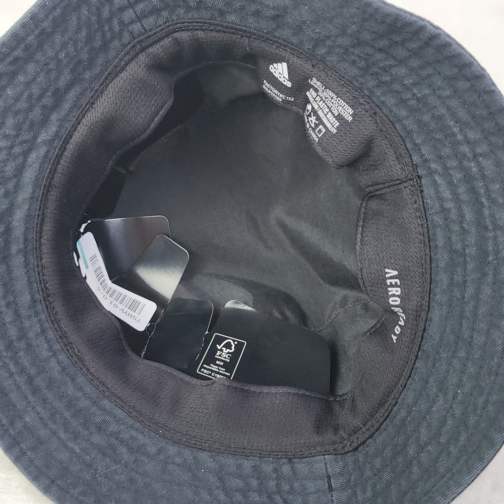 Adidas Aeroready Black Cotton Bucket Hat One Size NWT - Picture 2 of 6